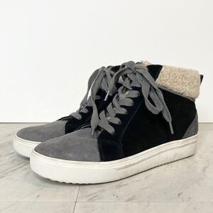 Blondo Gulia High Top Black Gray Suede Waterproof Sneakers 6M